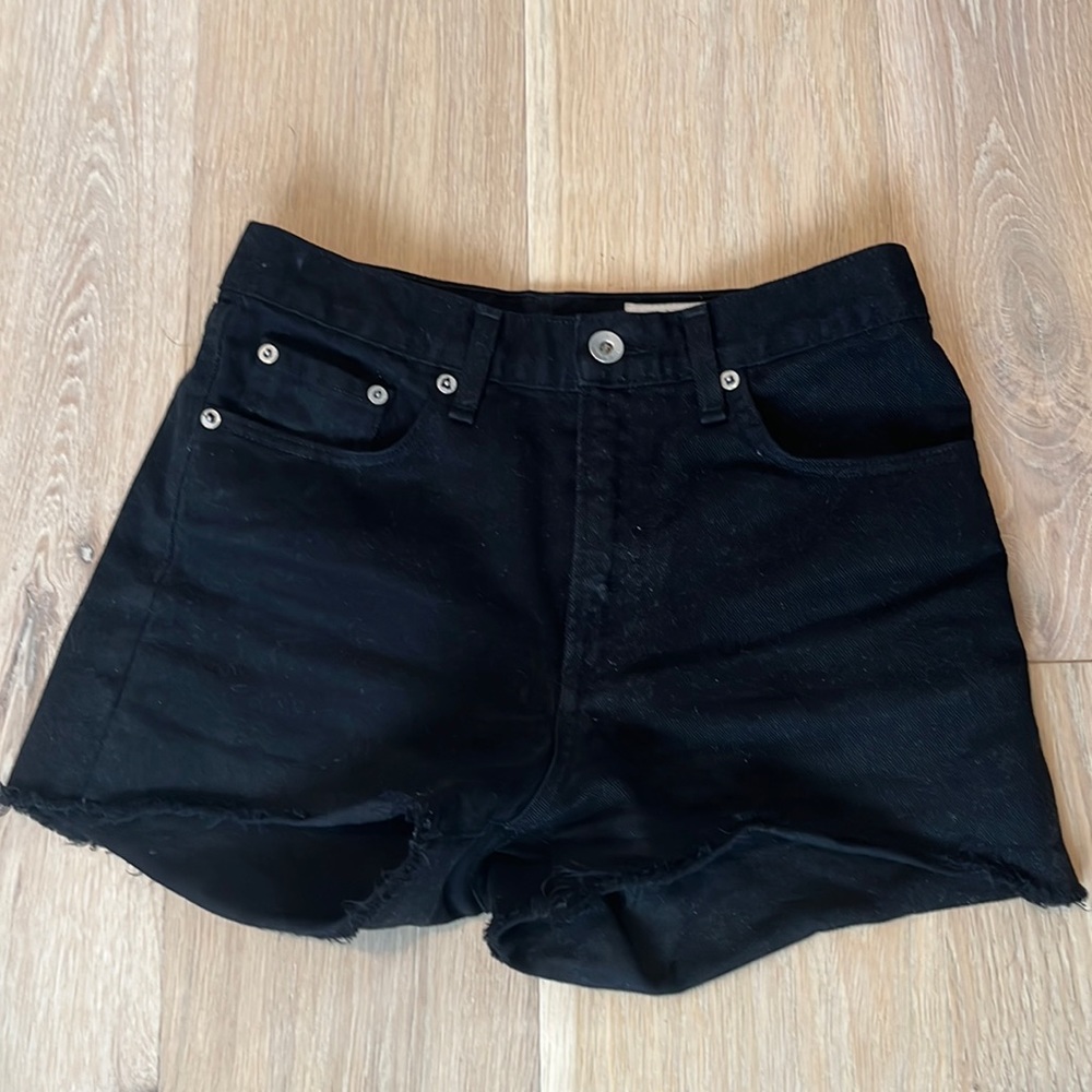 Rag & Bone Black Cutoff Shorts, Size: 24